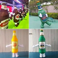 Ballon publicitaire géant gonflable personnalisé en forme de bouteille de bière, imprimé numériquement, étanche, modèle publicitaire pour canettes de boissons, résistant aux intempéries