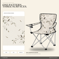 Chaise de camping portable en gros avec porte-gobelet latéral et logo et motif personnalisés pour l'observation des oiseaux en extérieur