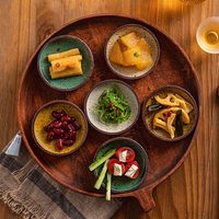 Petite assiette ronde en céramique rétro pour la sauce, le vinaigre, la sauce soja, les assiettes à saveur créatives, les collations