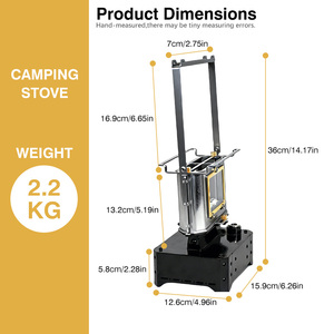 INBESTCAMP Mini-radiateur à mazout portable <span class=keywords><strong>en</strong></span> acier <span class=keywords><strong>pour</strong></span> terrasse, jardin, intérieur, idéal <span class=keywords><strong>pour</strong></span> pannes de courant, avec plaque de cuisson intégrée - Product Image 5