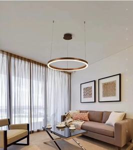 عرض ساخن على حلية متدلية لغرف المعيشة والطعام في الأماكن المغلقة خواتم نجفة عصرية بمصباح ليد على شكل دائرة متدلية - Product Image 5