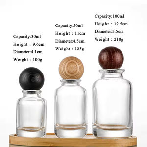 Botella de Perfume Cilíndrica de Vidrio de 100ml, 50ml, 30ml, Fondo Grueso, Nueva Botella de Vidrio con Bola de Color y Tapa - Product Image 2