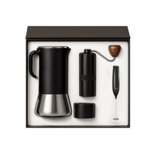 Meilleur cadeau, ensemble de 5 cafetières à expresso portables en acier inoxydable de style américain, ensemble cadeau, kit de café de voyage et de camping, moulin à café manuel - Product Image 6
