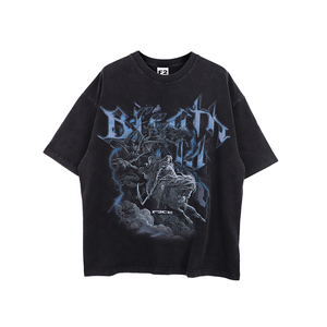 T-shirt streetwear épais avec logo et photo T-shirt personnalisé à épaules tombantes pour hommes T-shirt à sublimation - Product Image 2