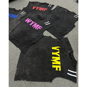 Özel erkek pamuk tank Top Vintage yıkama üst erkekler için Fashon ağır tank Top - Product Image 2