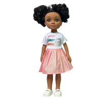 Poupée de mode en vinyle de 14 pouces avec des tresses noires, tenue Sweet Heart, jouet de simulation pour enfants à partir de 3 ans