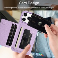 Étui de téléphone multifonctionnel en cuir PU avec fente pour cartes pour iPhone 17 Pro Max, étui portefeuille magnétique pour la série Samsung