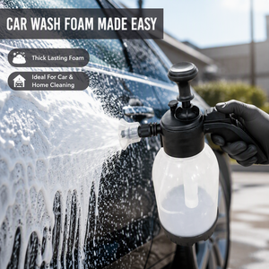 Pulvérisateur à pression manuel multifonction 2L avec buse à mousse, pulvérisateur portable 2L, bouteille à mousse pour lavage de voiture professionnel, usage domestique - Product Image 2
