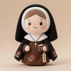 Maßgefertigte Heilige Theresia Plüsch-Nonnenpuppe OEM Religiöses Stofftier Heilige Theresia von <span class=keywords><strong>Lisieux</strong></span> Plüschpuppe als Glaubensgeschenk - Product Image 6