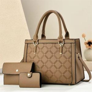 3 in 1 Lady's Totes Purse <b>Set</b> <b>Waterproof</b> PU Leather Handbags - Product Image 3