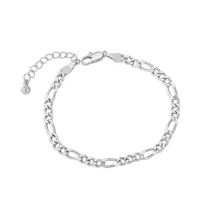 Nouveauté Bracelet Chaîne Figaro Unisexe Plaqué Or 18K en Laiton avec Zircon Forme Flocon de Neige Style Géométrique Bohème - Product Image 5