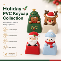 Fabricant de capuchons de touches de clavier en PVC personnalisés, directement de l'usine OEM ODM, avec motifs de bonhomme de neige et de cerf pour les fêtes d'hiver