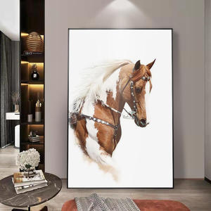 Pittura decorativa moderna di lusso del cavallo Art Deco stile di <span class=keywords><strong>Design</strong></span> porcellana di cristallo su tela decorazione della casa per soggiorno tela - Product Image 4