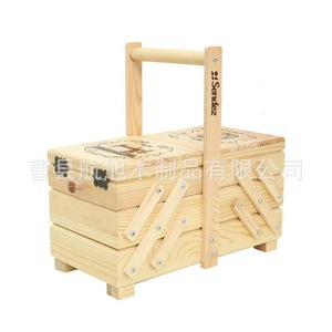 Caja de almacenamiento de madera maciza rectangular con asa para cosméticos, té, picnic, almacenamiento de alimentos - Product Image 5
