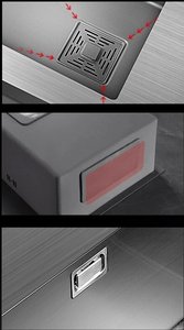 Grand évier de cuisine à cuve unique en acier inoxydable 304 épaissi avec revêtement nano pour usage domestique, lavage de légumes et de vaisselle - Product Image 4