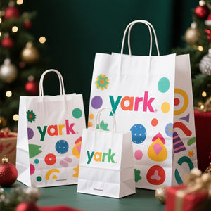 Sac en papier cartonné blanc biodégradable, sac de shopping artisanal personnalisé pour la promotion de la marque et les cadeaux personnalisés - Product Image 6