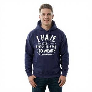 Sweat-shirt à capuche pour homme I Have Nothing To Wear, en polaire tricotée, coupe classique, style streetwear décontracté, bleu - Product Image 1