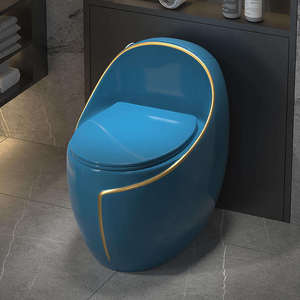 Bồn cầu xả xoáy sứ cao cấp dòng Gold Line hình trứng đường kính lớn thiết kế hiện đại tiết kiệm nước dành cho căn hộ nhỏ biệt thự phòng tắm - Product Image 3