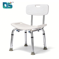 Chaise de douche et de bain confortable en alliage d'aluminium, réglable en hauteur, pour personnes âgées et handicapées, sans obstacle