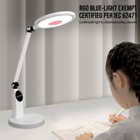Lampe d'étude pour étudiants, lampe de bureau réglable en aluminium LED 15W pour la lecture des devoirs