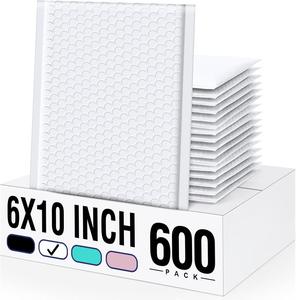 ซองกันกระแทกขนาด 6×10 นิ้ว, ซองบับเบิ้ลสีขาว 600 ซอง, ขนาดใช้งานได้ 6×9 นิ้ว, ซองกันกระแทกหนาสำหรับการจัดส่ง - Product Image 1
