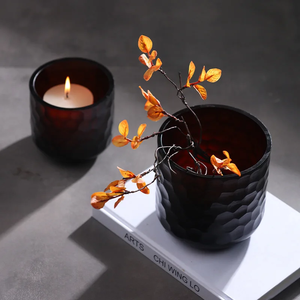 Hand Made Colored <b>Glass</b> Candle Jar Hexagon Shape Heat Resistant Votive <b>Holder</b> for Home Decoration Reusable - Product Image 3