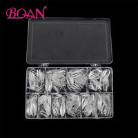 500 faux ongles transparents carrés à couverture complète, sans couture, pour nail art