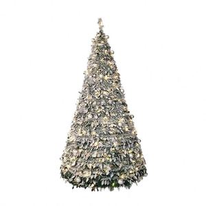 Elegante Árbol de Navidad de Mesa con Luces LED Solares, Adornos Beige, Diseño Minimalista de Lujo, Centro de Mesa Neutral Perfecto - Product Image 4