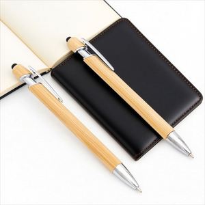Stylo bille en bambou écologique personnalisé avec logo, idéal pour la promotion et le marketing d'entreprise - Product Image 3