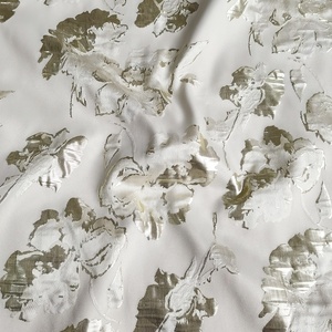Nouveau tissu jacquard brocart NAIS pour filles, en polyester lurex, rose vif, or, orange, <span class=keywords><strong>bleu</strong></span>, gris, avec motifs floraux en relief 3D et finition métallique douce - Product Image 3