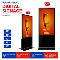 Pantalla de Señalización Digital Interior de 43, 49, 50, 55 y 65 Pulgadas, LCD 4K UHD Ultra Delgado, Táctil Capacitivo IR, Vertical, para Publicidad