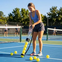 Tube de récupération de balles de pickleball en PC, 3 pièces détachables, 132 cm, avec 18 balles de pickleball, logo personnalisé disponible, OEM ODM