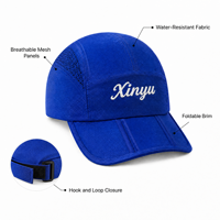 Casquette 5 panneaux imperméable à séchage rapide, réglable, respirante, en maille, pour la course, à visière plate, légère, unisexe, pour la plage et la pêche