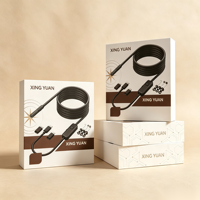 Boîte en carton personnalisée avec logo, emballage pliable, fenêtre découpée, bordure dorée pour casque filaire