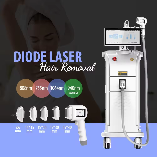Big Spot 800W Beauty Salon Equipment 3 Triple Wave 808nm Laser Diodo Hair Removal Machine