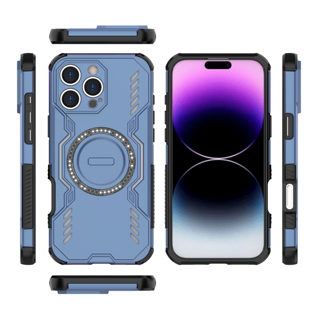 2 in 1 Magnetic Wireless Charging Phone case for iPhone 17 16 15 Pro Hybrid Mobile Accessories for samsung for Moto for Redmi