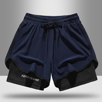 Short de sport pour homme Summer Marathon Track Fitness Running Lined Quick-Dry Ice Silk Training Shorts Longueur trois-quarts