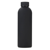Bouteille de boisson de haute qualité isolée bouteille de flacon en métal noir sous vide bouteille d'eau de 750ml bouteille d'eau en acier inoxydable Logo personnalisé