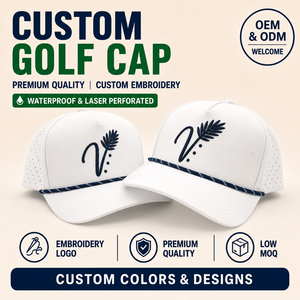 Tactical Performance 5 Panel Golf <b>Cap</b> Custom Embroidery Logo Low MOQ OEM Laser Perforated <b>Quick</b> <b>Dry</b> Waterproof Athletic Headwear - Product Image 1