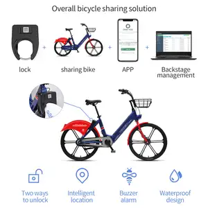 Alarm 4G Anti hırsızlık elektronik bisiklet payı at nalı GPS kilitleme sistemi otomatik elektrikli şehir paylaşımı için kilit bisiklet