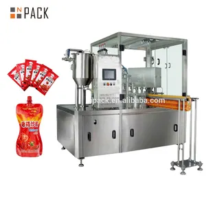 Automatic doypack spout pouch tomato sauce filling capping machine