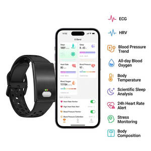 Nouveau bracelet intelligent Spovan ES02 avec ECG, PPG, HRV, mesure de la température, étanche, moniteur de santé, sans écran, avec SDK - Product Image 3