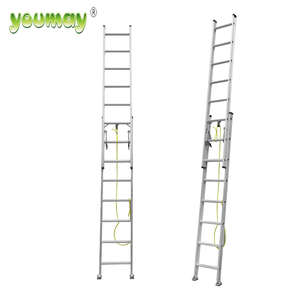 EN131 Échelle pliable Échelle d'extension en aluminium à 2 sections 2x8 marches Échelle <span class=keywords><strong>coulissante</strong></span> avec corde - Product Image 2