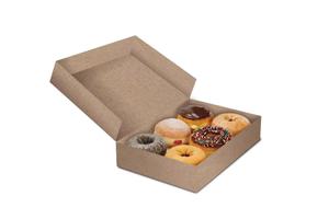 Biểu Tượng Tùy Chỉnh Thân Thiện Với Môi Dùng Một Lần Cấp Thực Phẩm Kraft Giấy Bao Bì Bánh Rán Hình Chữ Nhật Cupcakes Sushi Thư Mục Cửa Sổ Tái Chế - Product Image 3