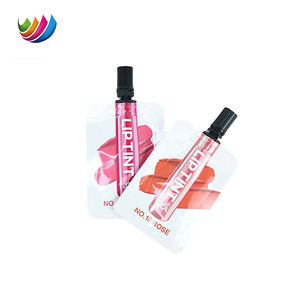 Pouf à eau de 5ml 10ml imprimé sur mesure feuille <span class=keywords><strong>d</strong></span>'aluminium plastique cosmétique rouge à lèvres bec pochette emballage Tubes de brillant à lèvres avec douille - Product Image 3