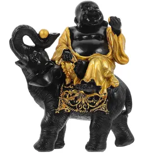 묵주 구슬과 수지 부처 타고 인도 종교 코끼리 동상
