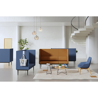 Ensemble canapé moderne en cuir avec accoudoirs hauts Design de zones d'attente publiques Hôpitaux Bureaux Chaises de repos modulaires