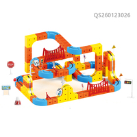 Nouveau design QS – Ensemble de train électrique DIY pour enfants, 207 pièces en plastique, style emboîtable, jeu de piste à piles au lithium pour enfants de 3 ans et plus