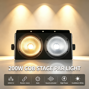 Système d'éclairage de scène 200W COB Blinder avec DMX512 et contrôle sonore, projecteur PAR LED blanc froid/chaud pour mariage et DJ - Product Image 2