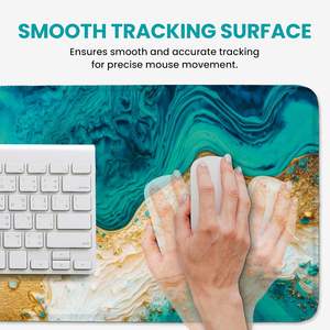 Tapis de souris de jeu en caoutchouc personnalisé de grande taille, tapis de bureau antidérapant, protège-ordinateur portable, design Emerald Shores, bureau, école - Product Image 4